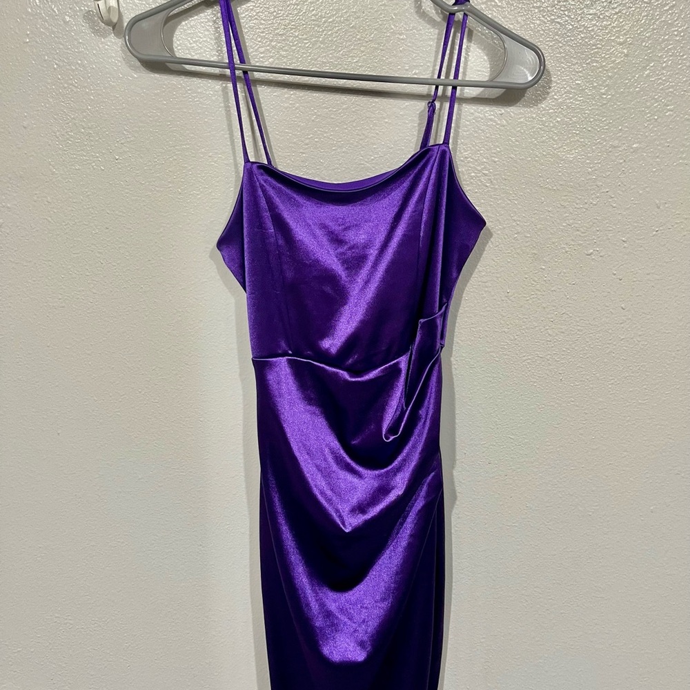 Elegant Purple Satin Dress